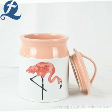 Fashion popular trend cute printed ceramic storage tank